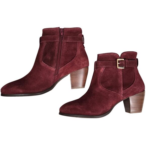 Diba Sleek Burgundy Suede Bootie 10 NWT - Picture 3 of 10